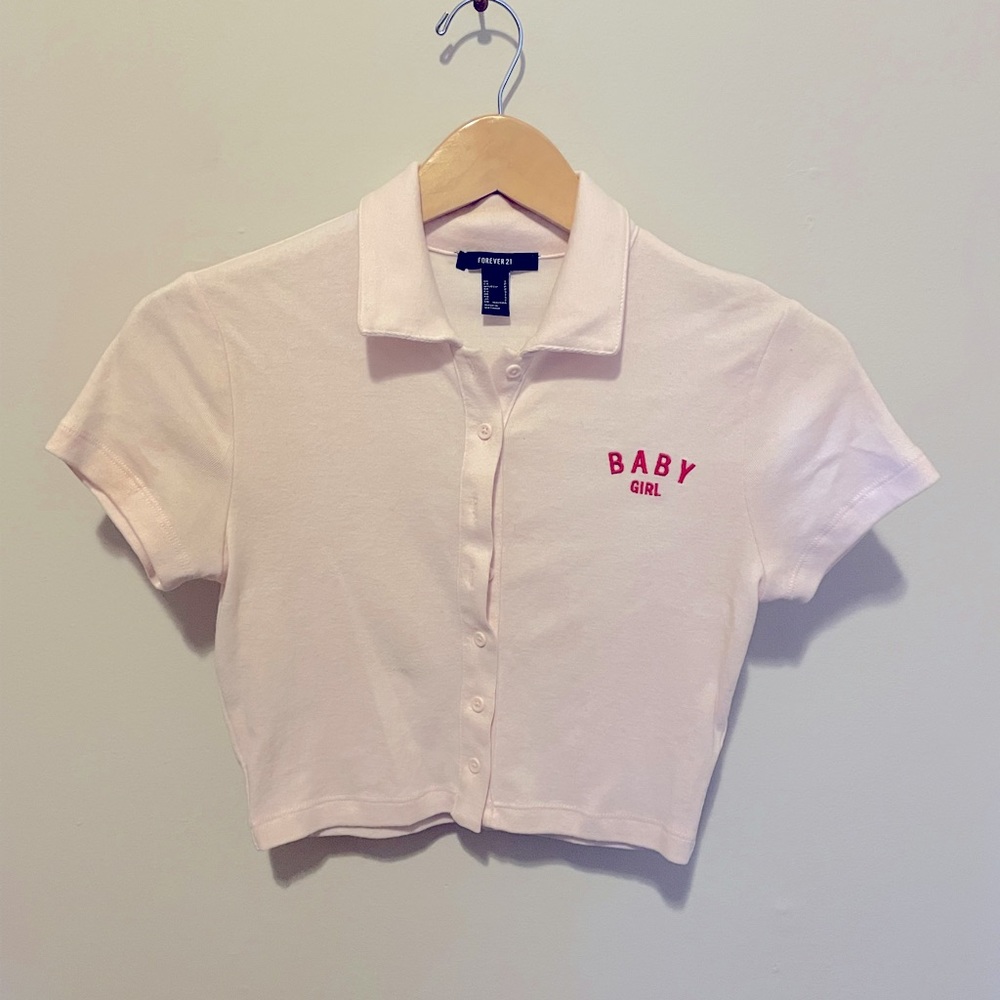 Pink Baby Girl Crop Top Polo NEVER WORN